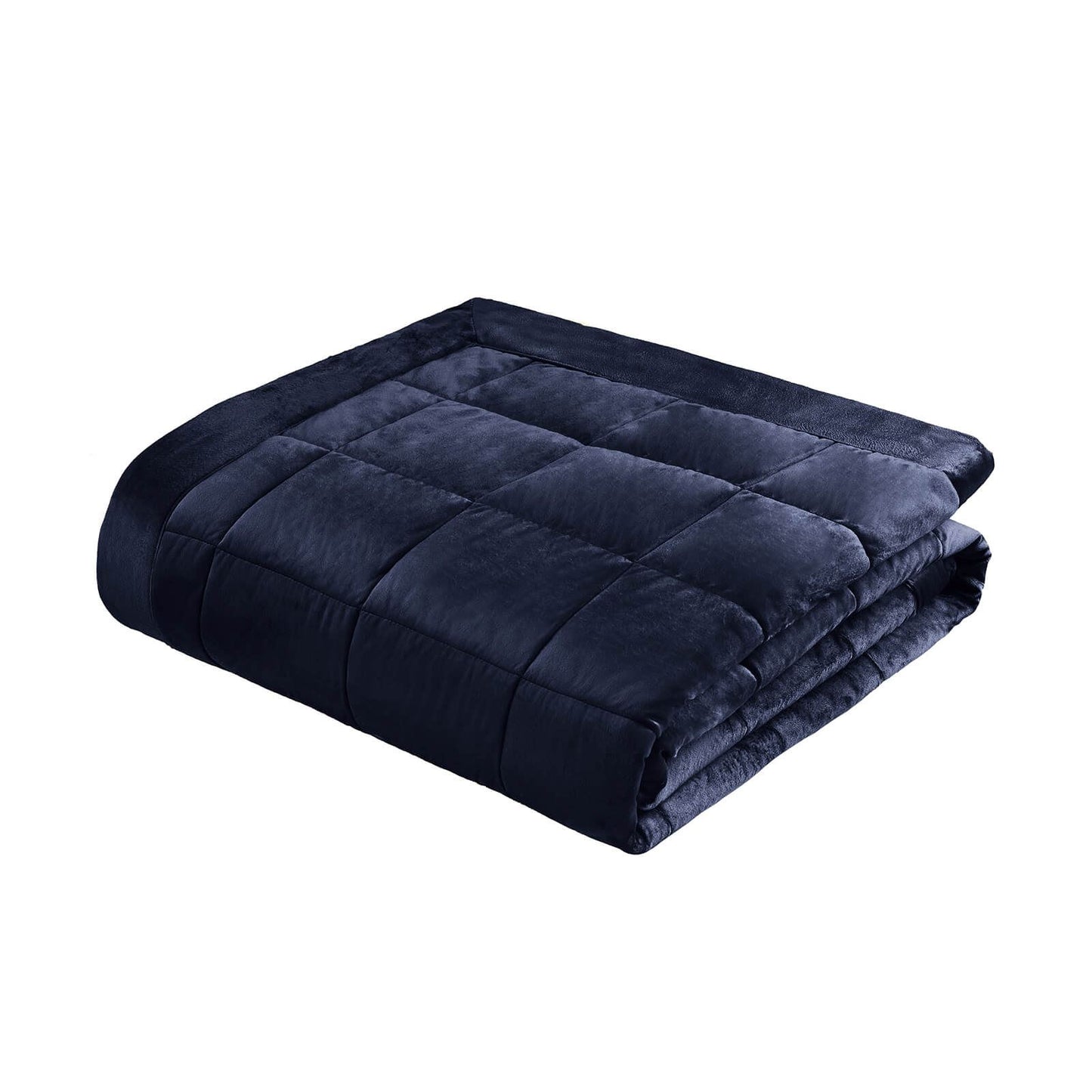 Kingsley Matt Velvet Quilted Bedspread Navy Blue