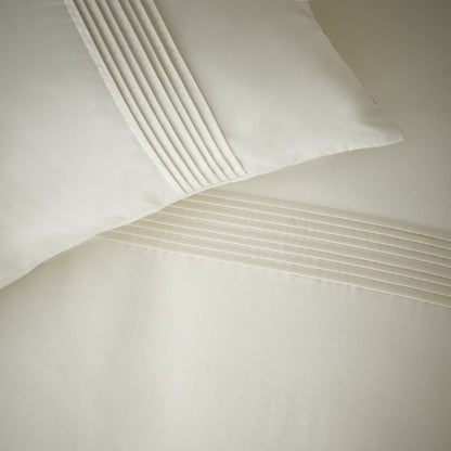 Catherine Lansfield Pintuck Percale Bedding Duvet Cover Set Cream