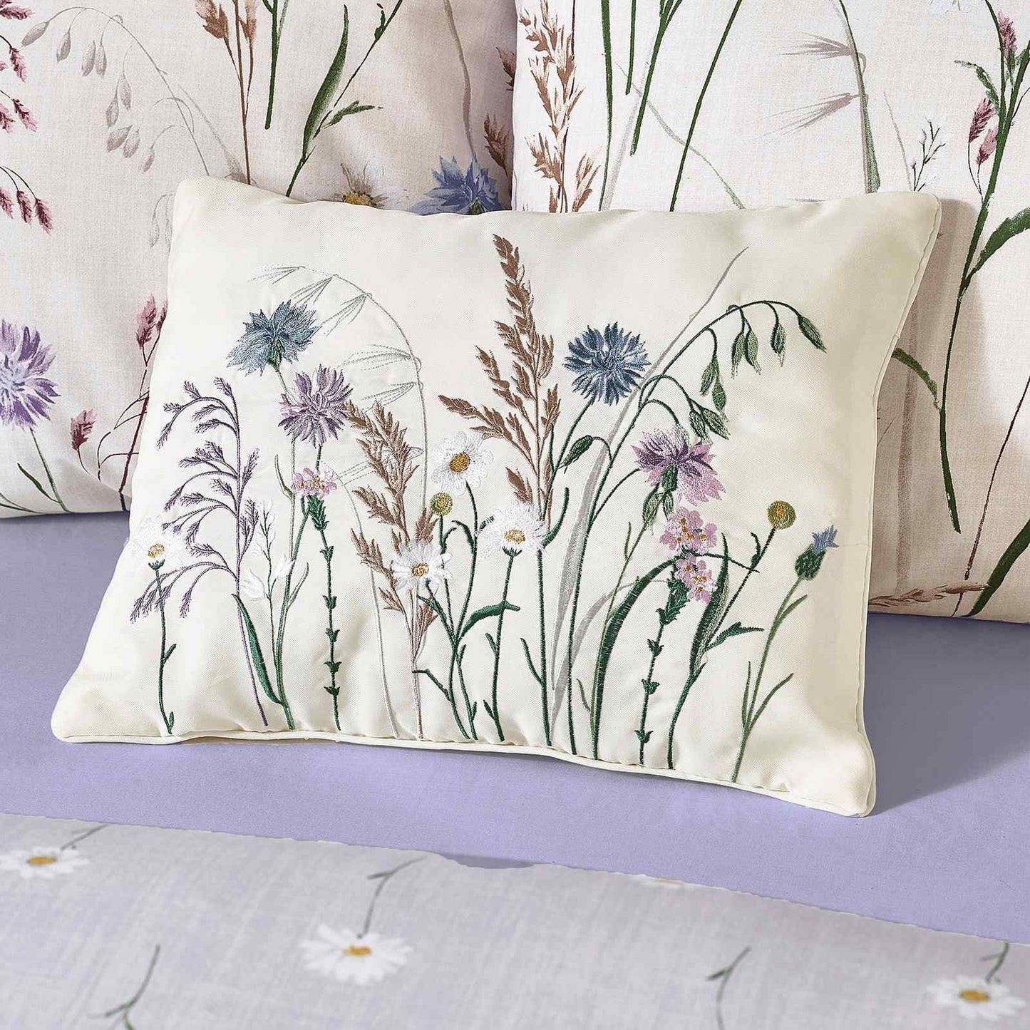 Grasmere Floral Lilac Cushion