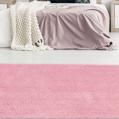 Snug Pink Plain Rug