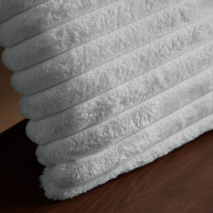 Cosy Ribbed Faux Fur Soft Touch Cushion Grey