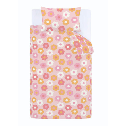 Retro Daisy Pink Duvet Cover Set