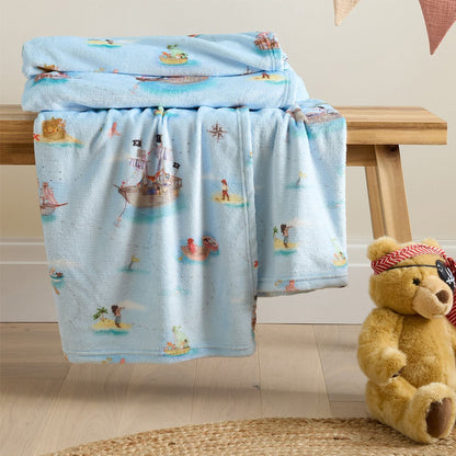 Belle & Boo Pirate Blue Blanket Throw - 150x200cm