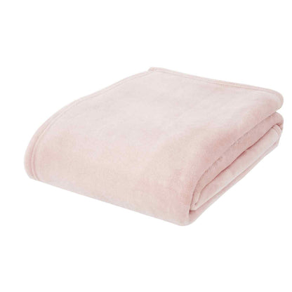 Raschel Velvet Touch Blush Pink Blanket Throw