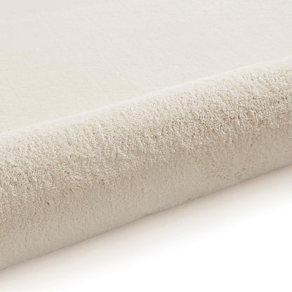 Bay Cream Plain Shaggy Washable Rug