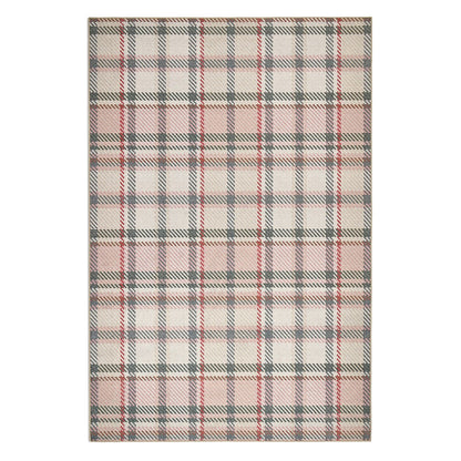 Hug Rug Eco-Washable Isla Plaid Pink Rug