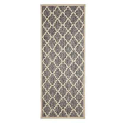 Flatweave Gel Trellis Steel Grey Rug