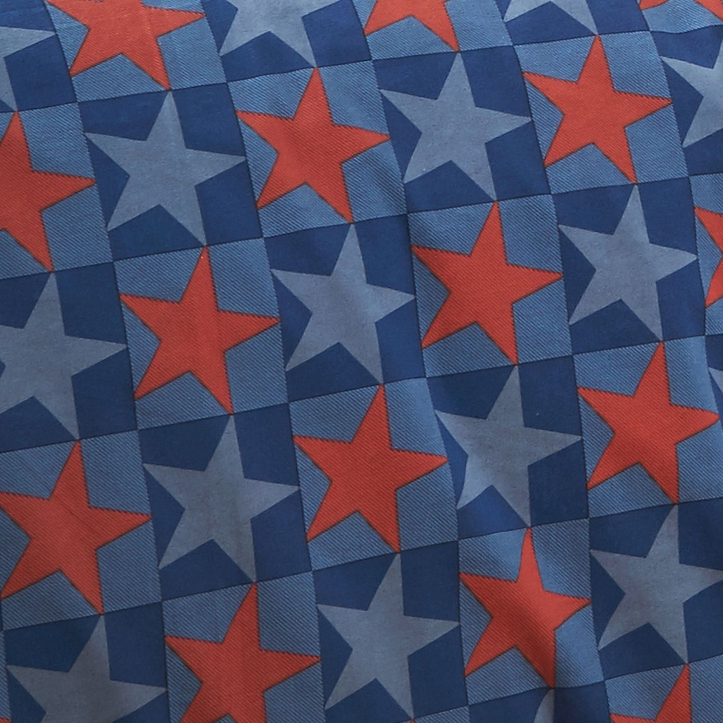 Catherine Lansfield Stars and Check Blue Fitted Sheet