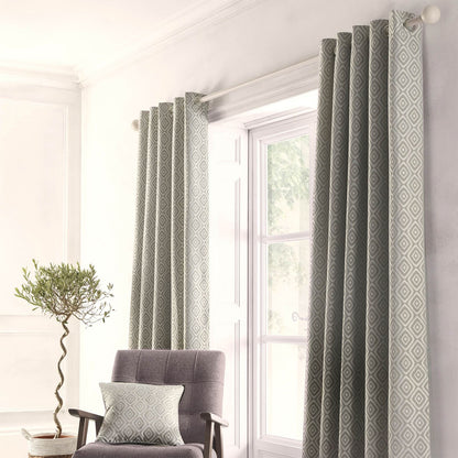 Asha Grey Eyelet Curtains