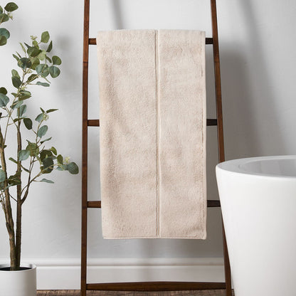 Bianca Zero Twist Satin Stitch Natural Towel and Sheet