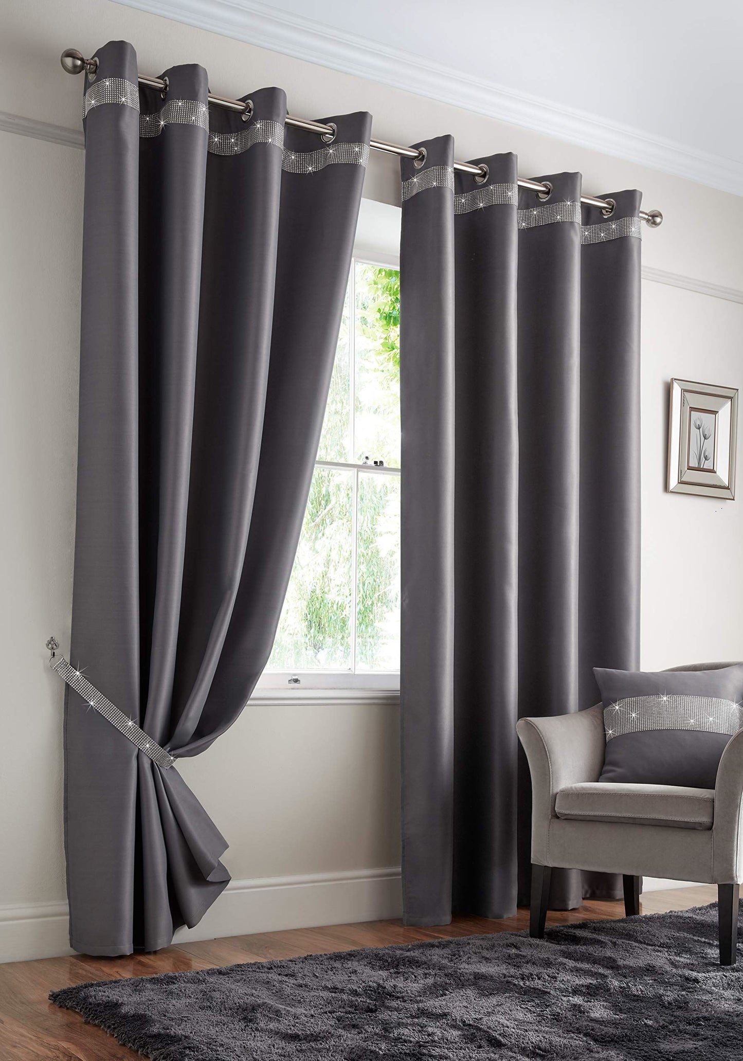 Palace Silver Eyelet Curtains