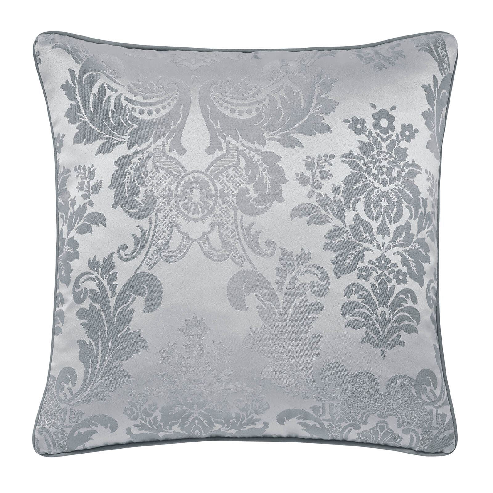 Damask Jacquard Silver Cushion Cover