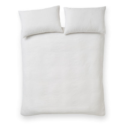 Catherine Lansfield Jacquard Leaves Bedding Duvet Cover Set White