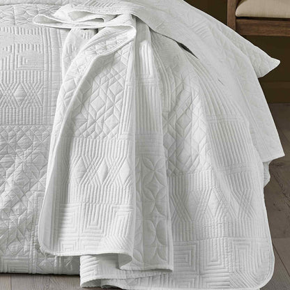 Folkstone Geo White Bedspread