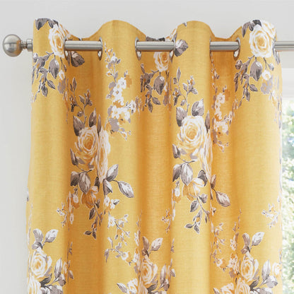 Canterbury Ochre Eyelet Curtains