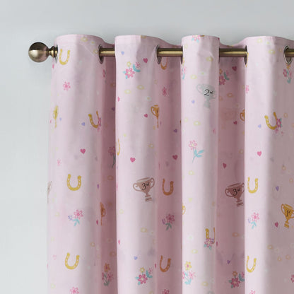 Catherine Lansfield Happy Horses Cream Curtains Two Panels - 66x72 Inch