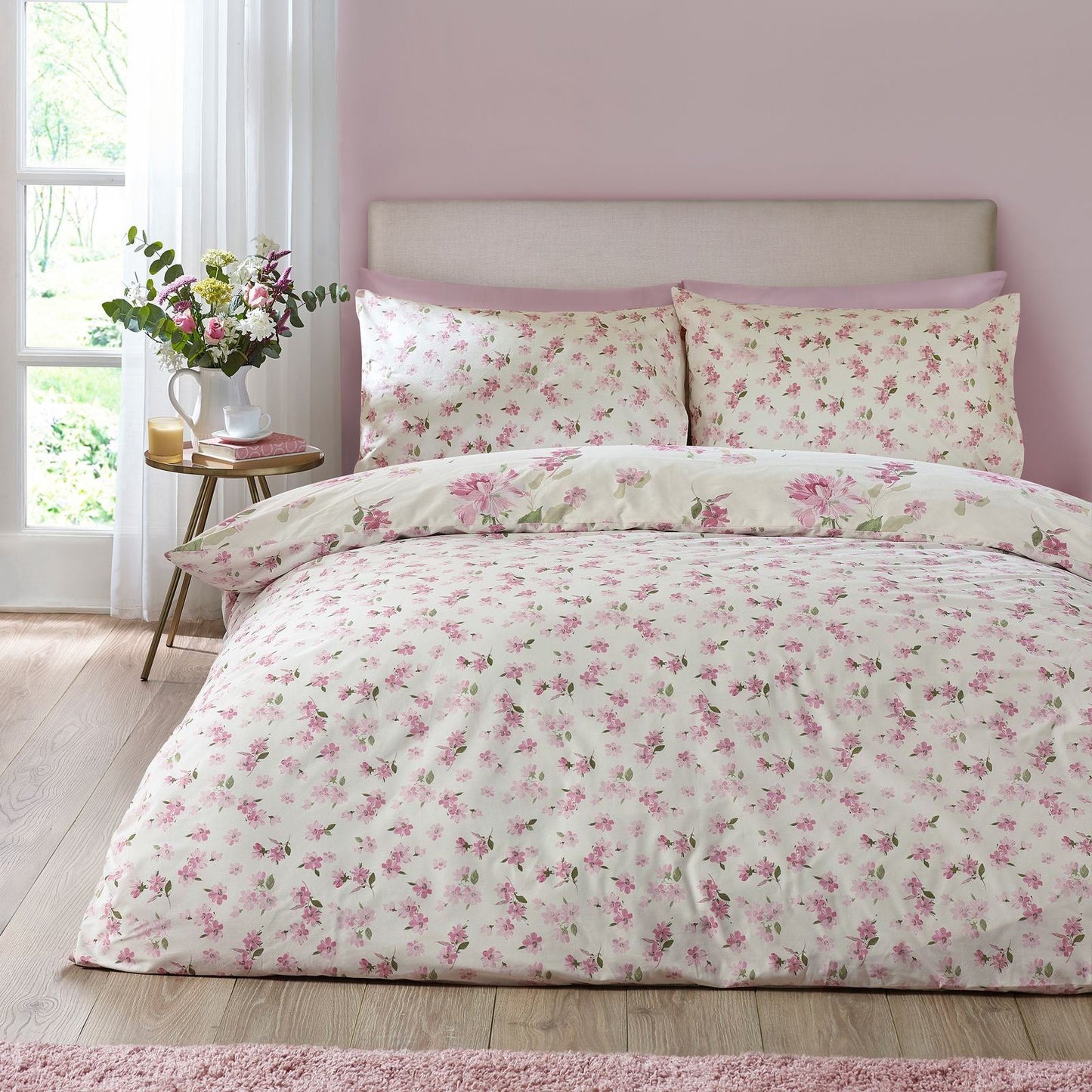 Catherine Lansfield Avebury Floral Cream Duvet Cover Set