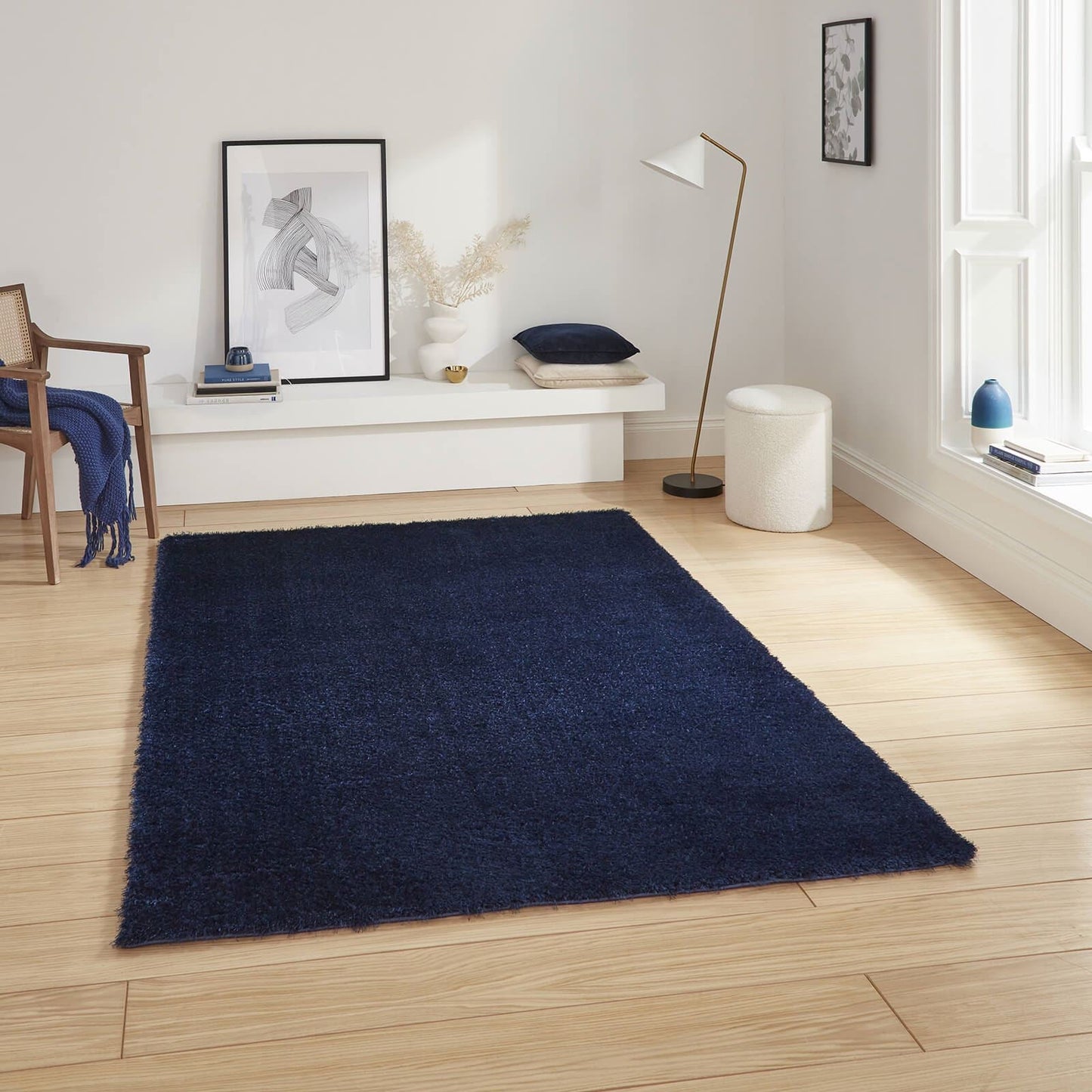 Lux Shaggy Navy Shaggy Rug