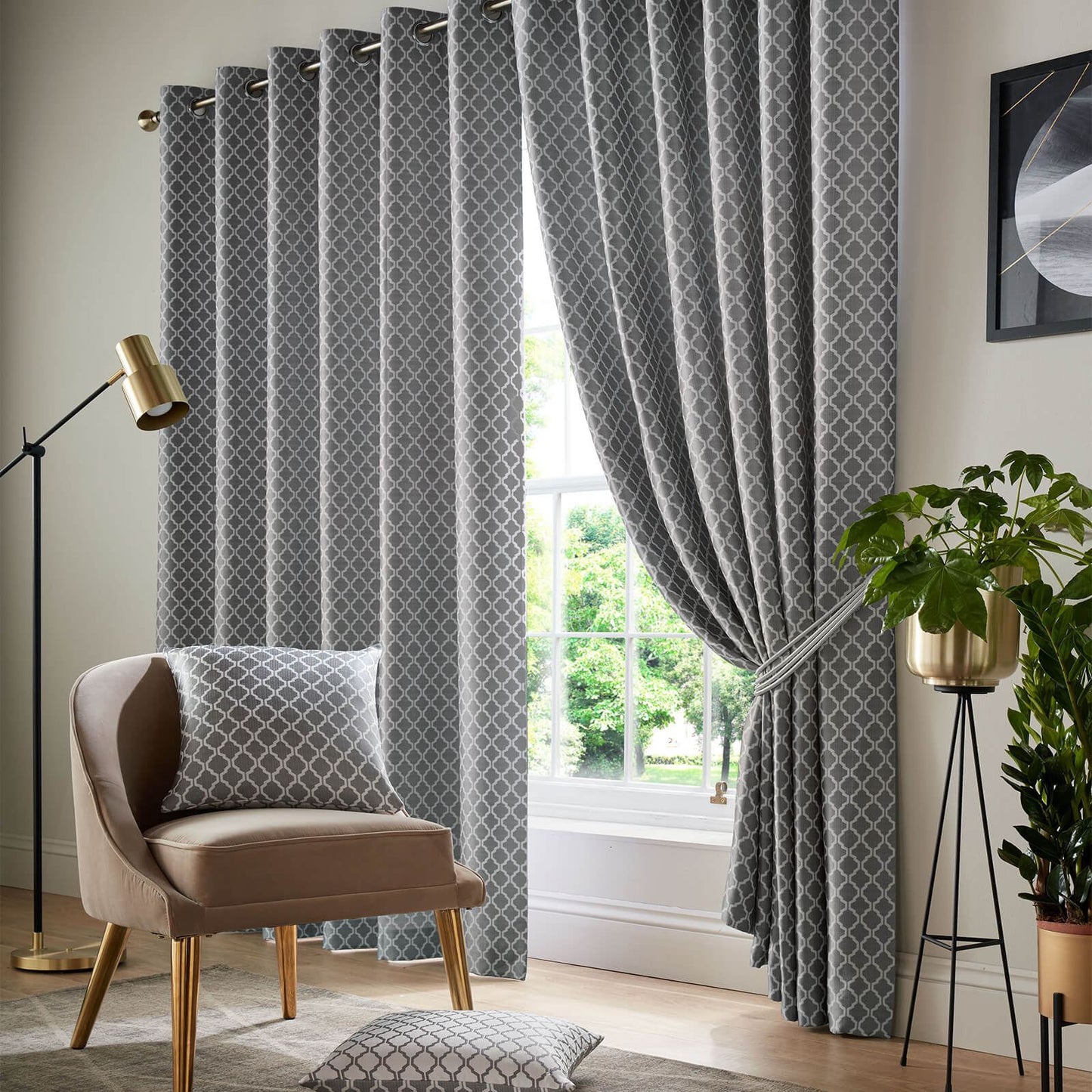 Cotswold Latte Eyelet Curtains