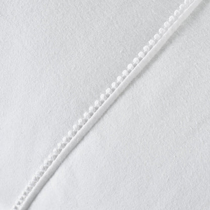 Catherine Lansfield Pom Pom Cotton Bedding Duvet Cover Set White