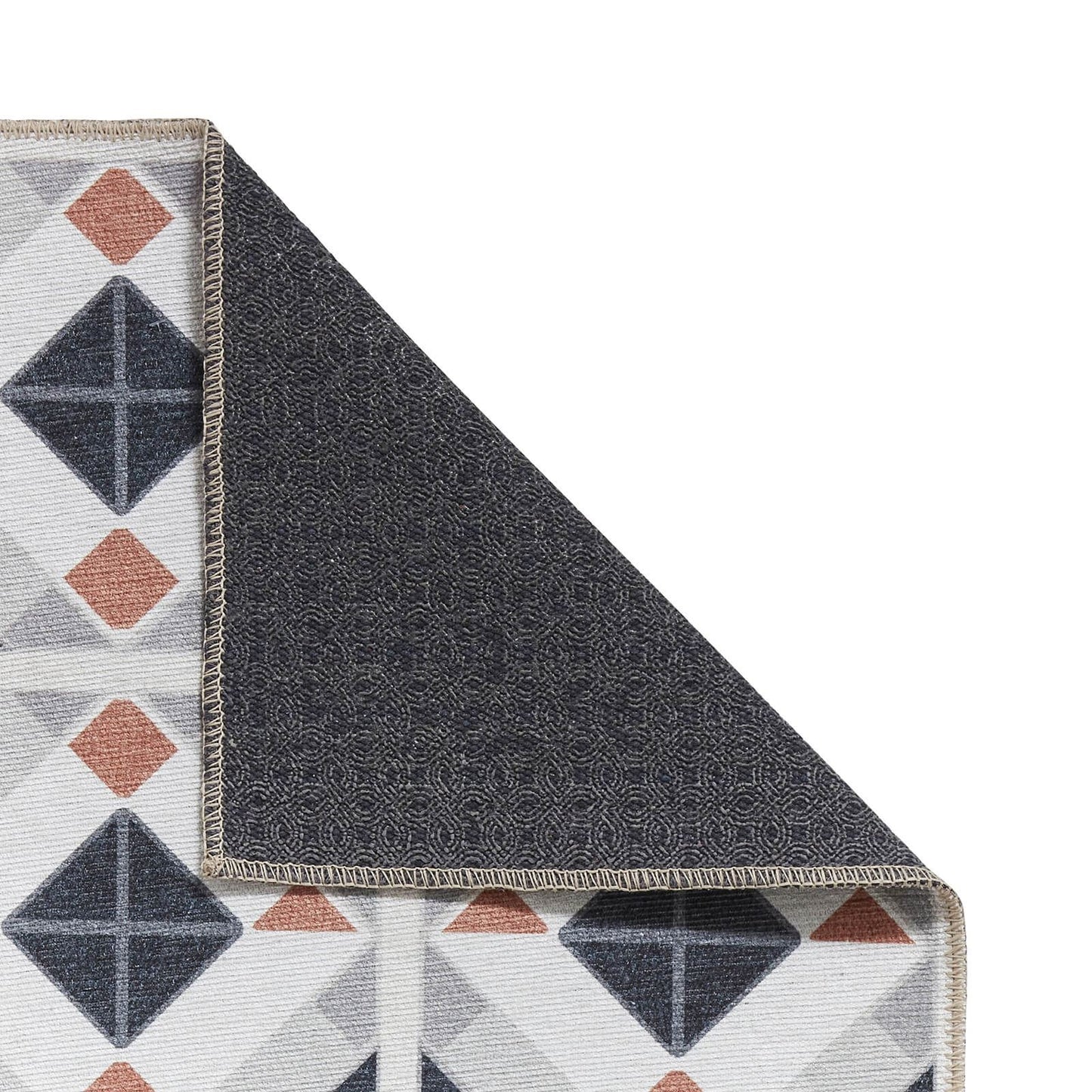 Victoria H1190 Grey/Orange Washable Rug