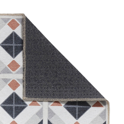 Victoria H1190 Grey/Orange Washable Rug