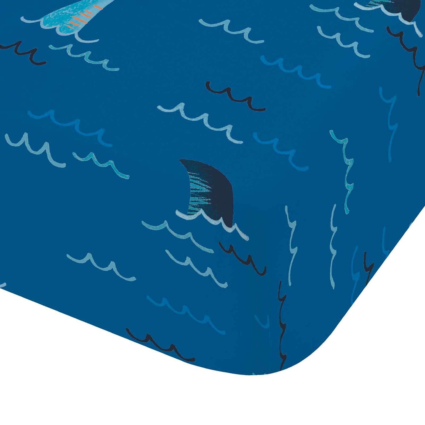 Jawsome Shark Navy Blue Fitted Sheet