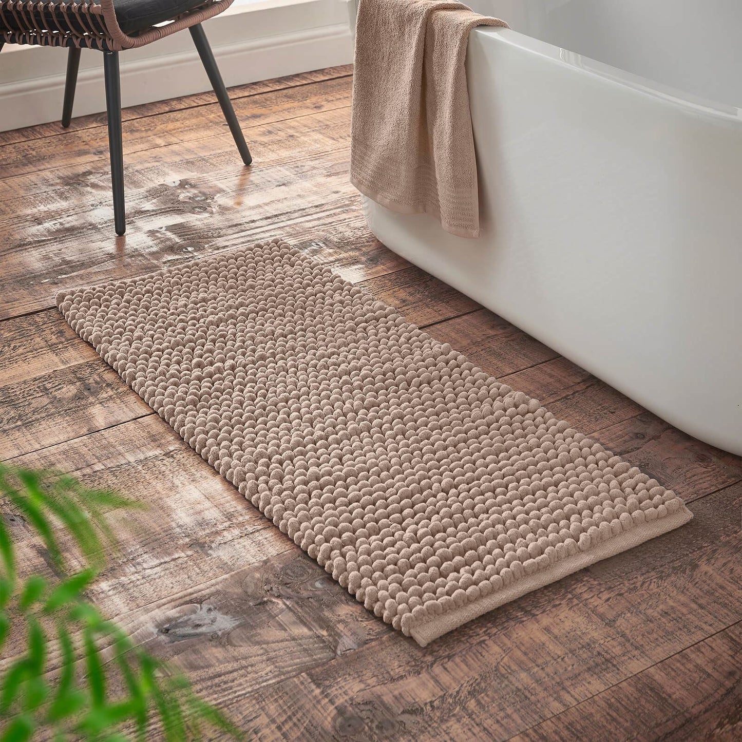 Aspen Bobble Natural Bath Runner - 50x120 cm