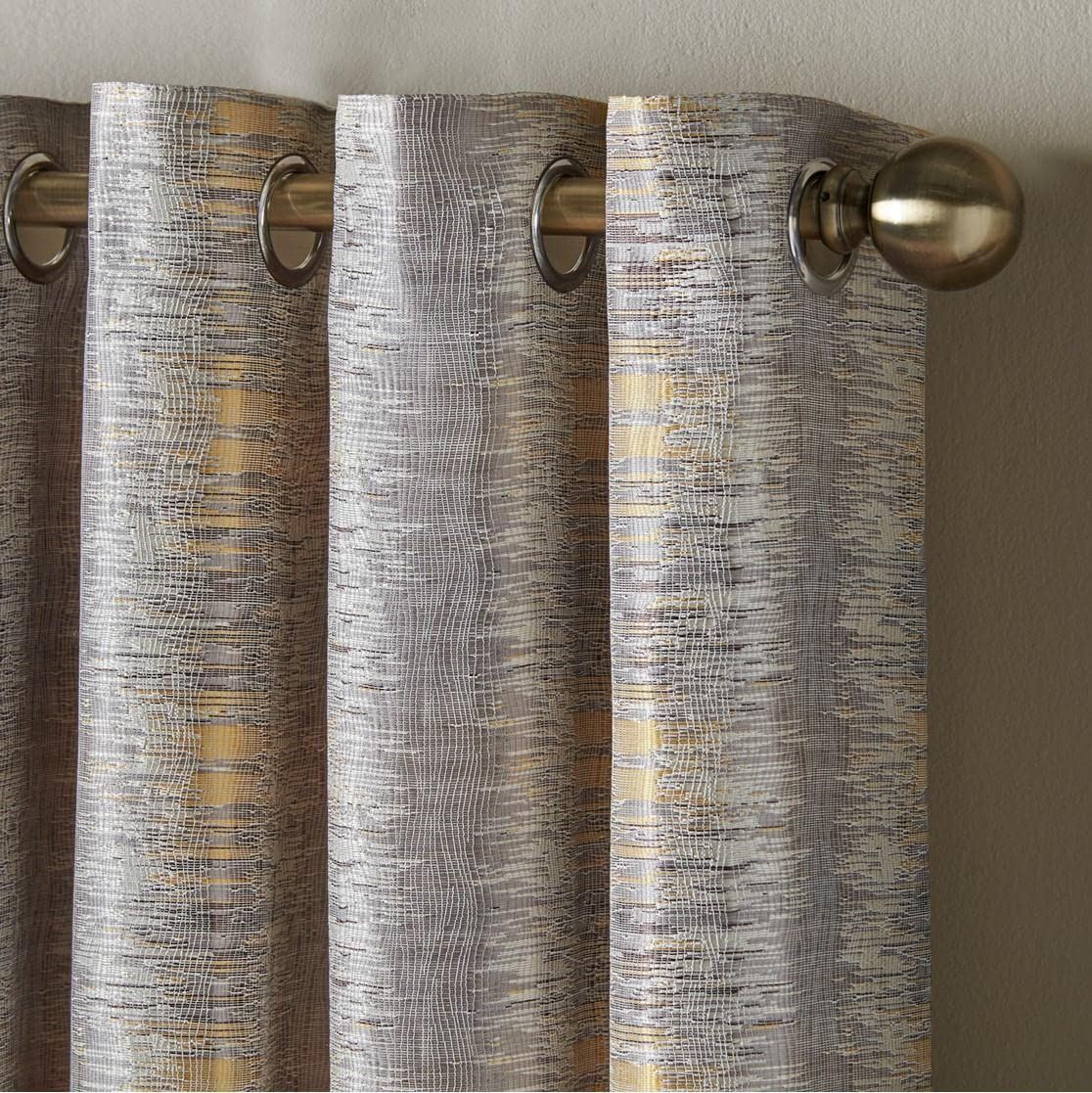 Reflections Ochre Eyelet Curtains