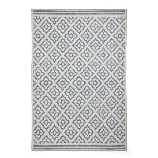 Coral H1058 Blue Modern Washable Rug