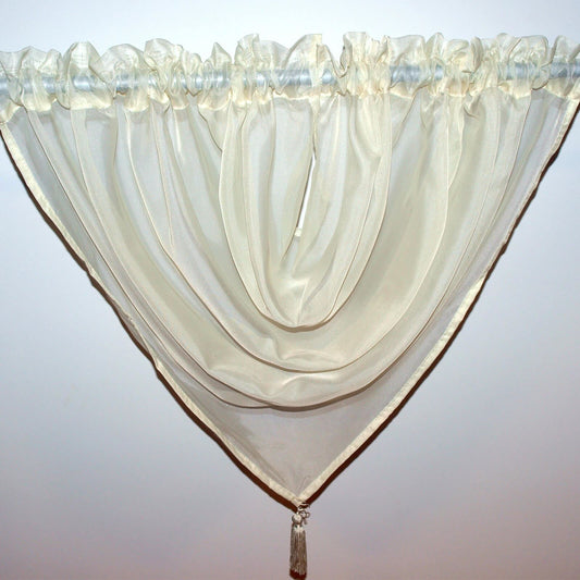 Plain Voile Cream Curtain Swag