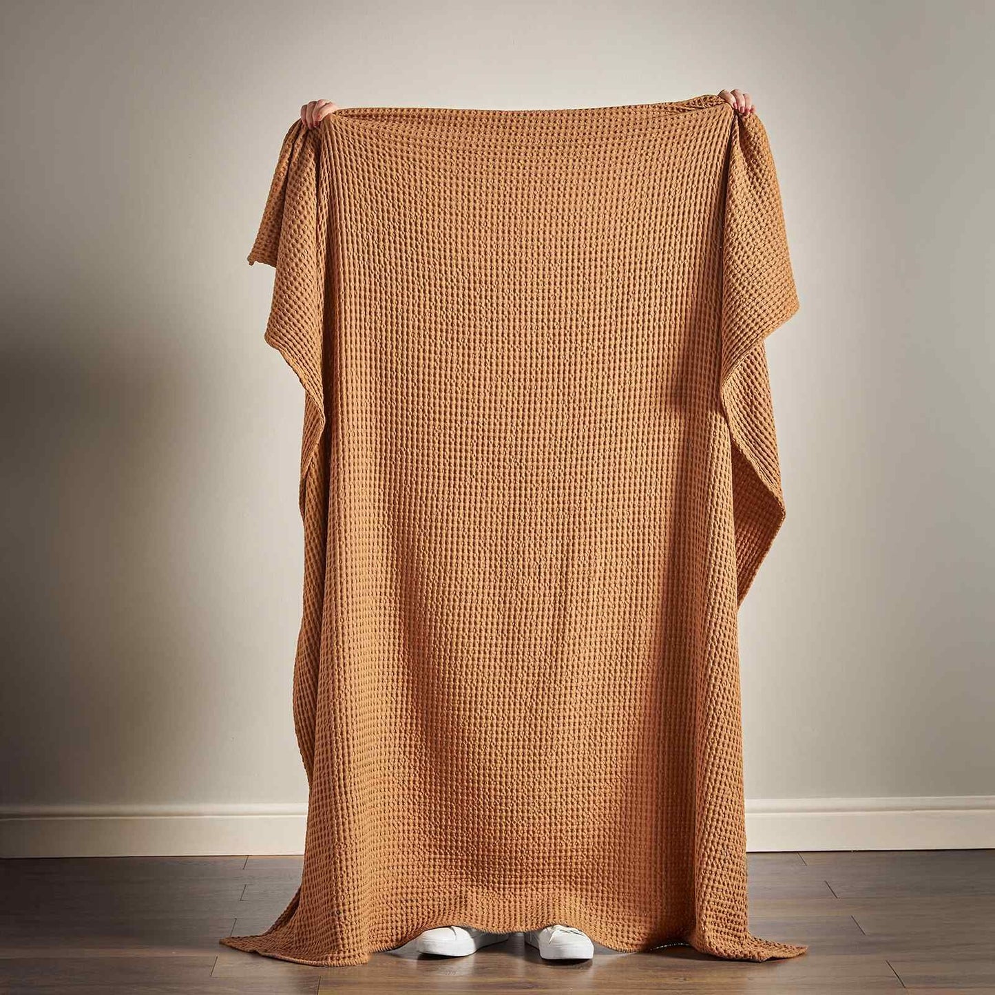 Jaipur Chunky Waffle Caramel Blanket Throw