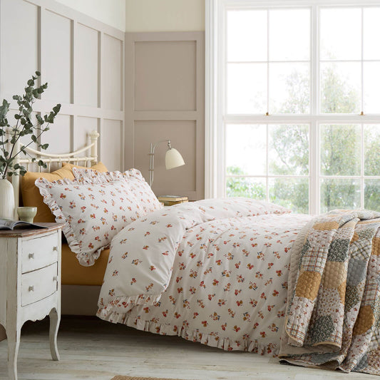 Frill Ditsy Floral Cream Duvet Cover Set