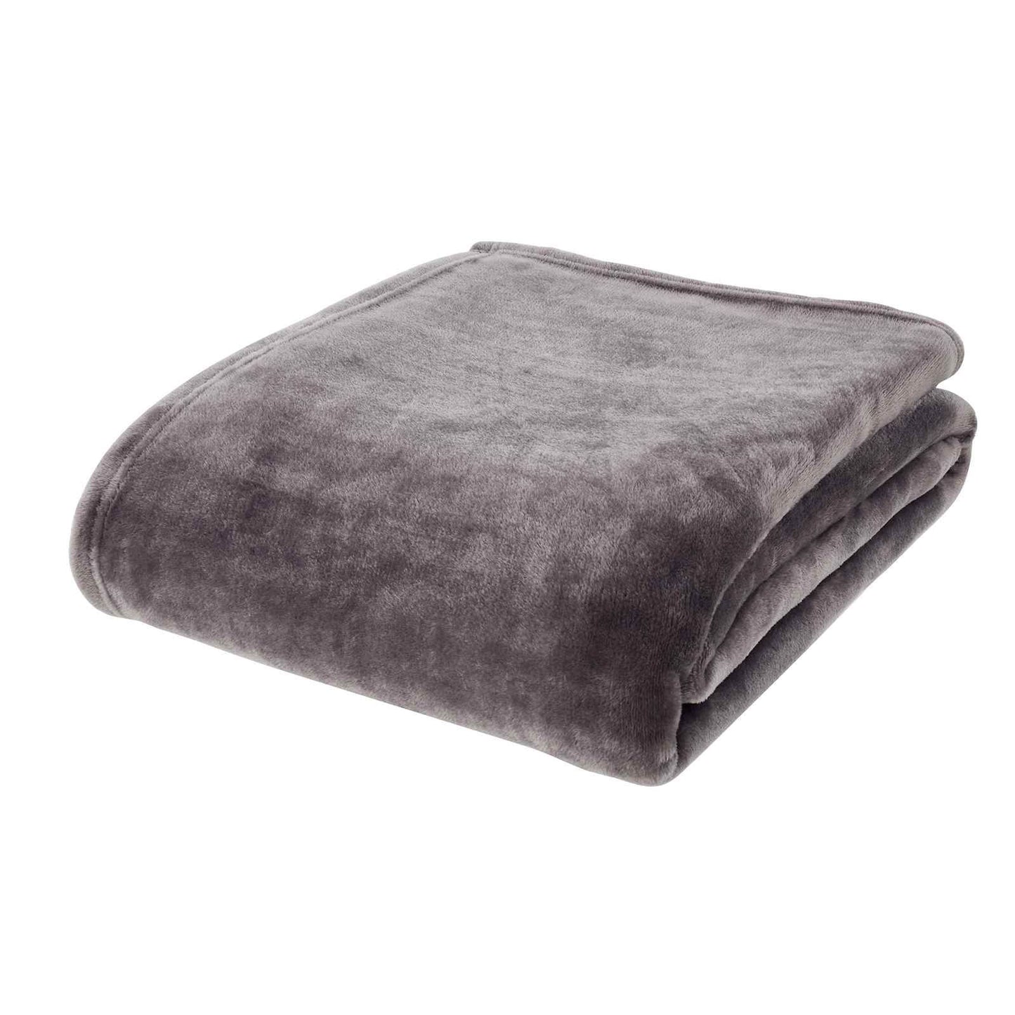 Raschel Velvet Touch Charcoal Grey Blanket Throw