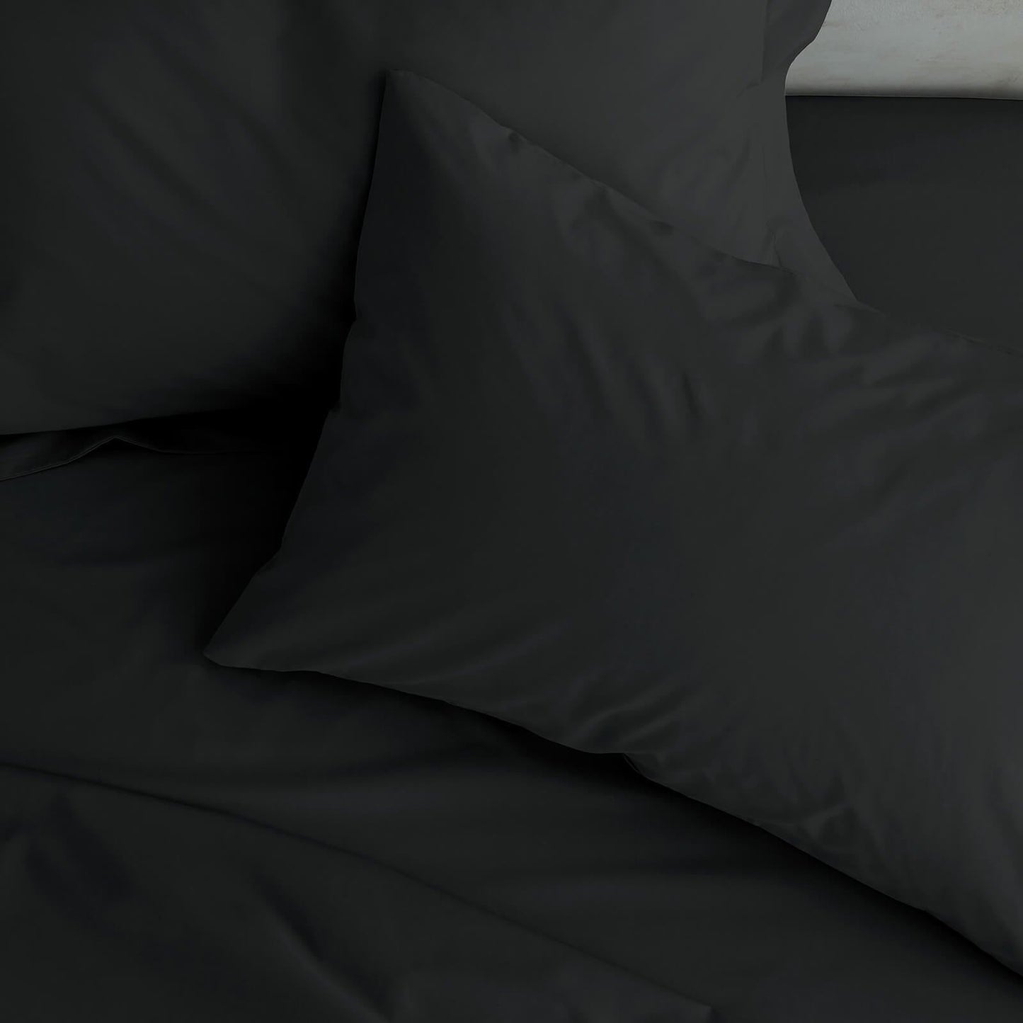 Easy Iron Percale Standard Pillowcase Pair Black