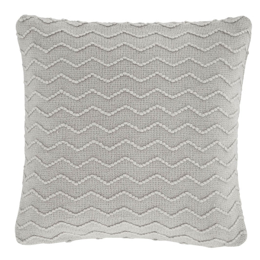 Chevron Knit Silver Filled Cushion