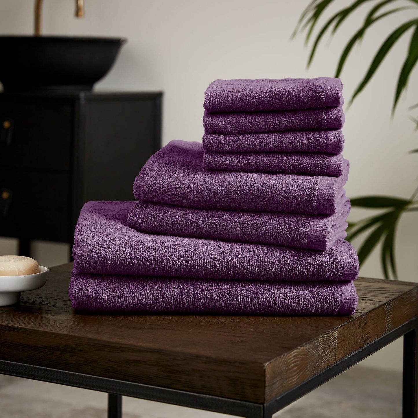 Quick Dry Towel Plum Towel Bale Set - 8 Piece