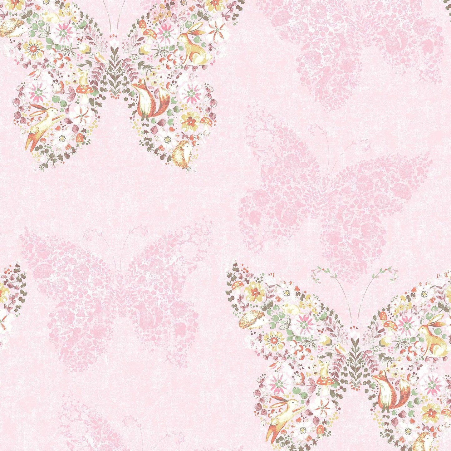 Catherine Lansfield Enchanted Butterfly Pink Wallpaper - 105x53cm