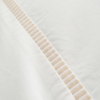 Bianca Contrast Trim White / Natural Duvet Cover Set