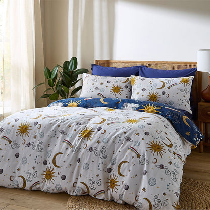 Their Nibs Disco Space Navy Blue Duvet Cover Set