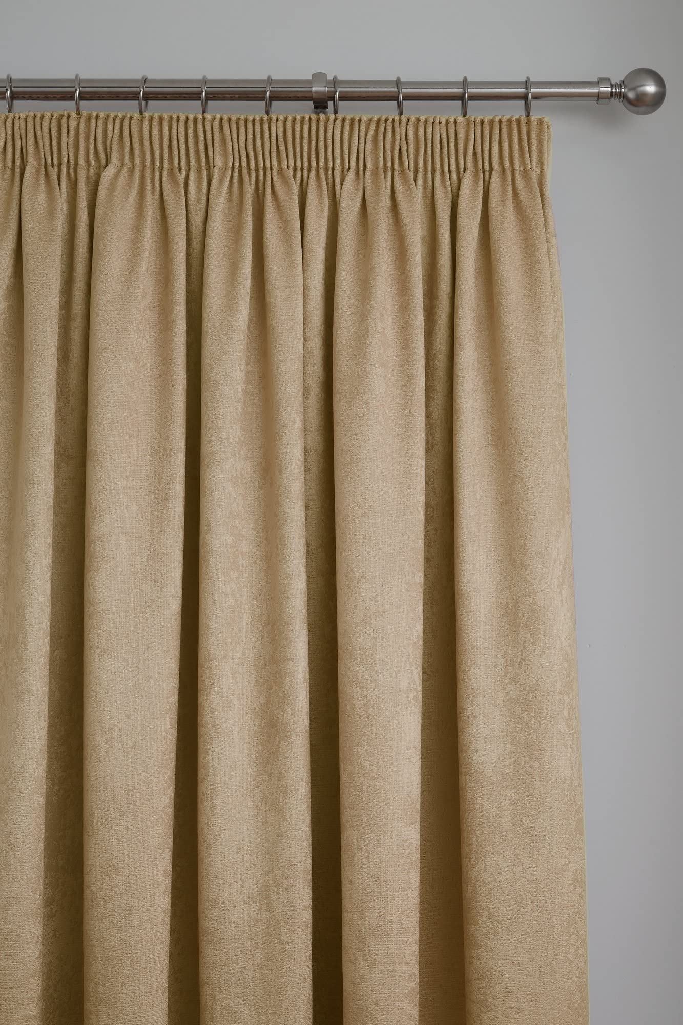 Galaxy Ochre Pencil Pleat Curtains