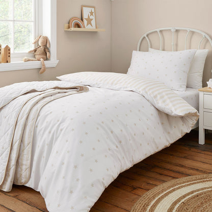 Bianca Mini Star & Stripes Natural Duvet Cover Set
