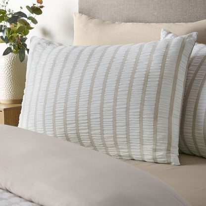 Catherine Lansfield So Soft Seersucker Stripe Natural Duvet Cover Set