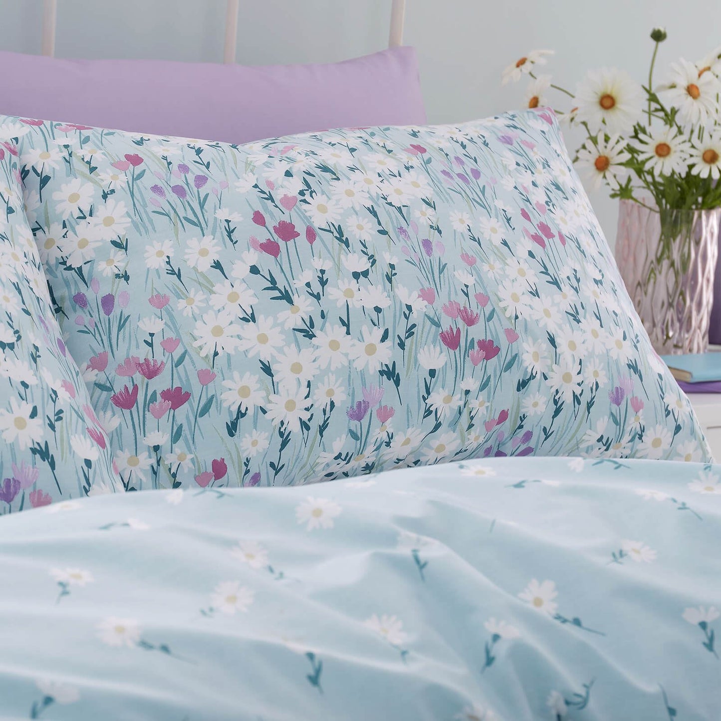 Daisy Meadow Blue Duvet Cover Set