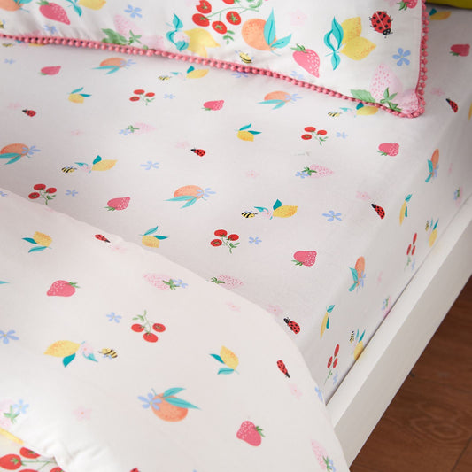 Catherine Lansfield Fruity Friends Bright Fitted Sheet