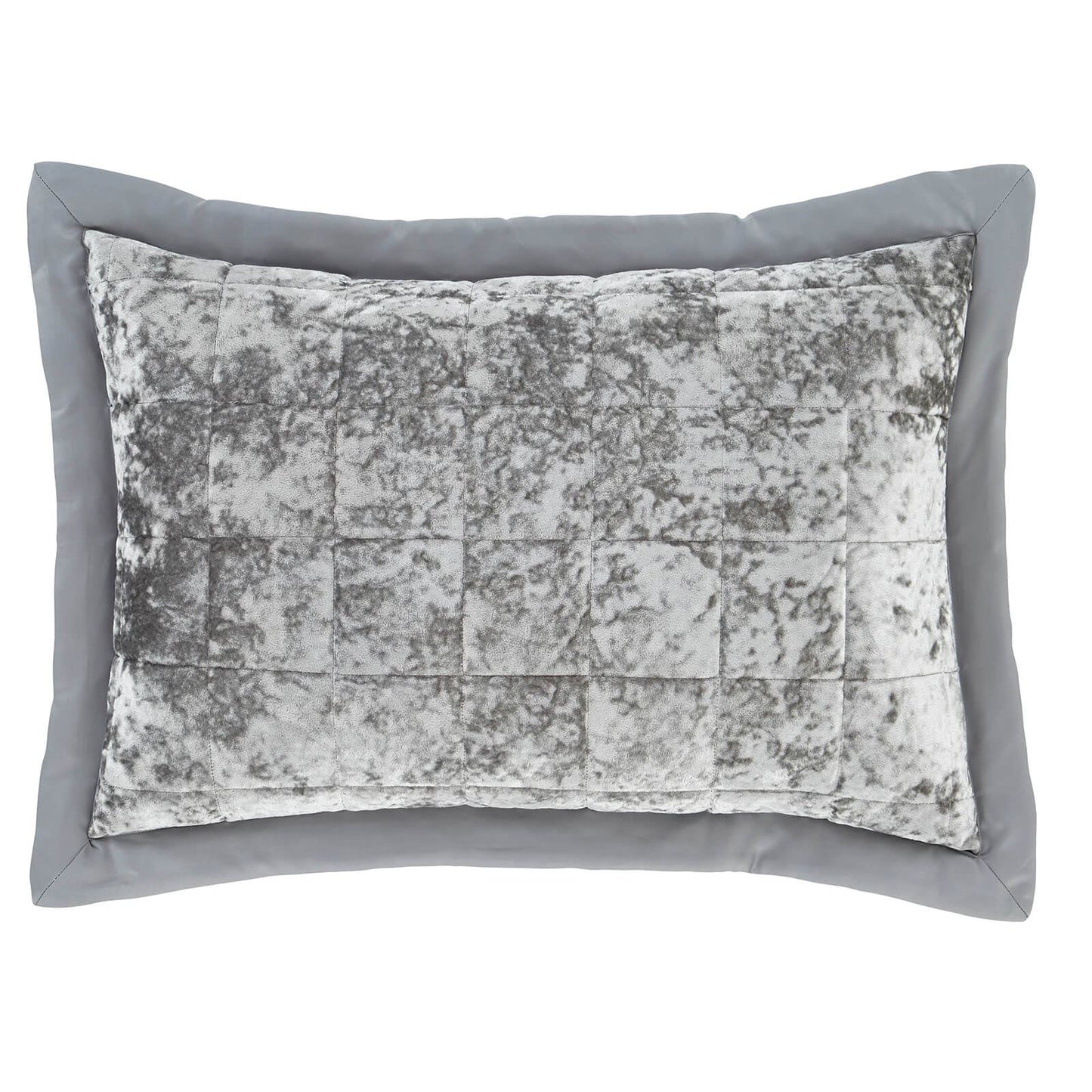 Crushed Velvet Silver Pillowsham Pair