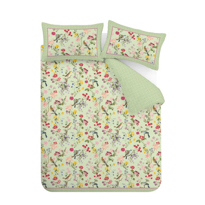 RHS x Catherine Lansfield Birds In Bloom Green Duvet Cover Set