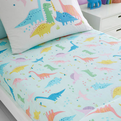 Dinosaur Friends Blue Fitted Sheet