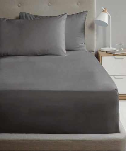 SND Percale 16" Charcoal Fitted Sheet