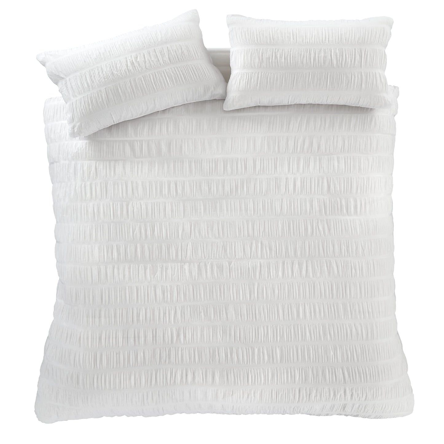 Seersucker White Duvet Set
